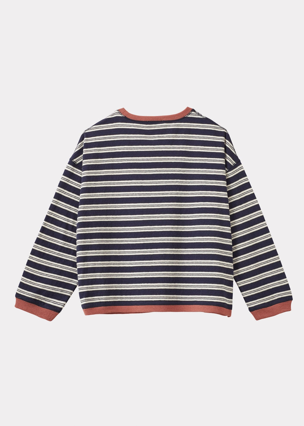 TODEA CHILDREN'S COTTON T-SHIRT - NAVY / ECRU STRIPE
