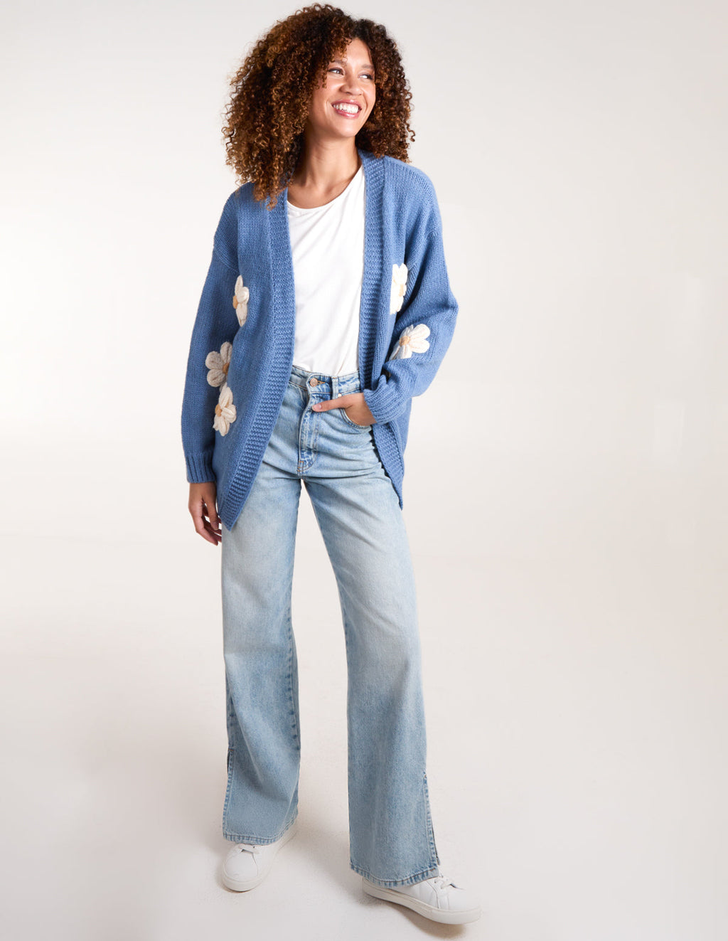 Daisy Large Flower Cardigan