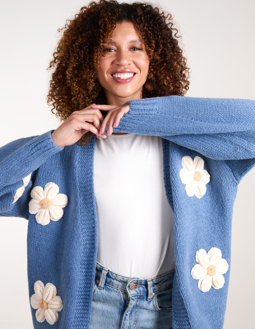 Daisy Large Flower Cardigan