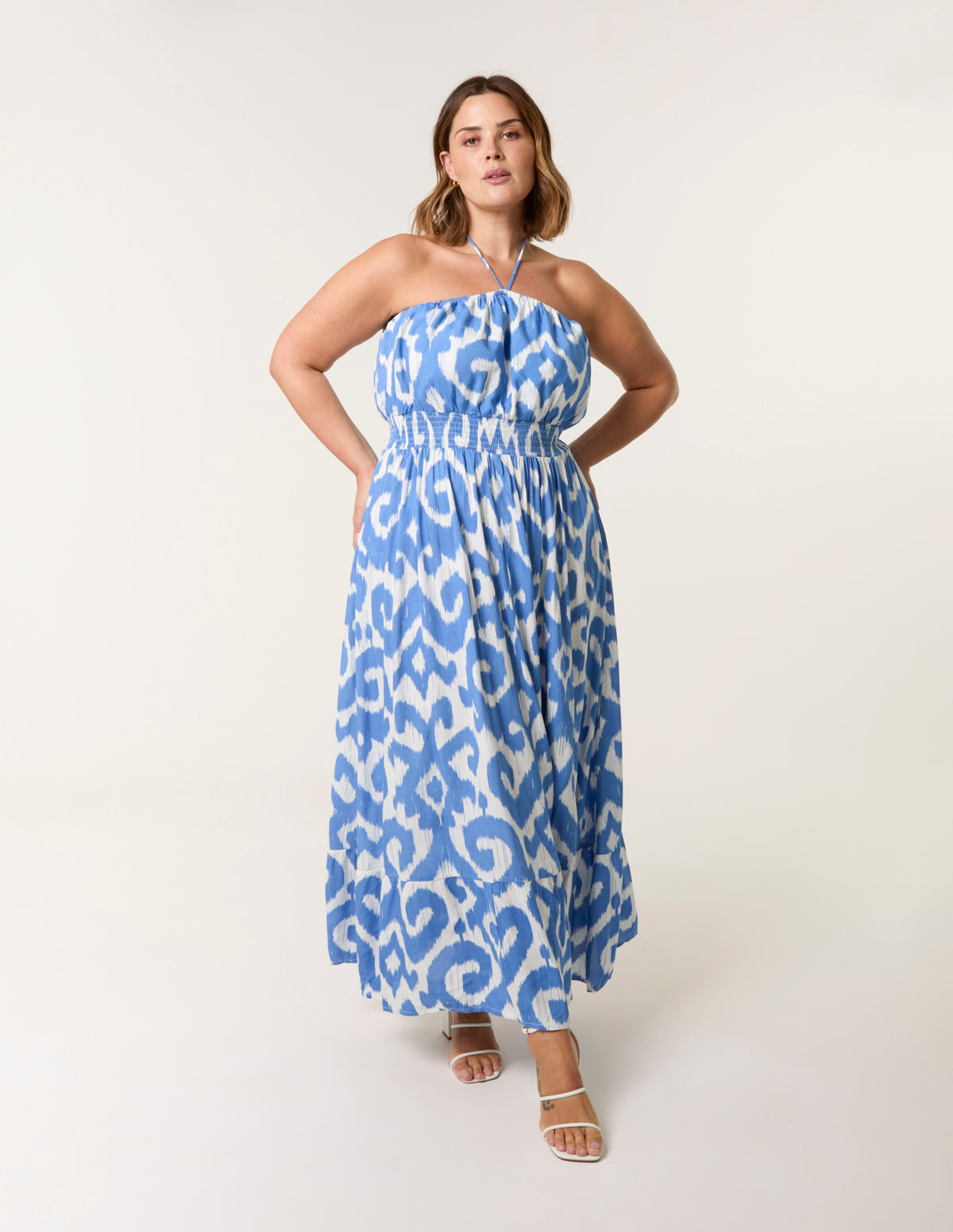 Curve Bandeau Shirred Waist Dress
