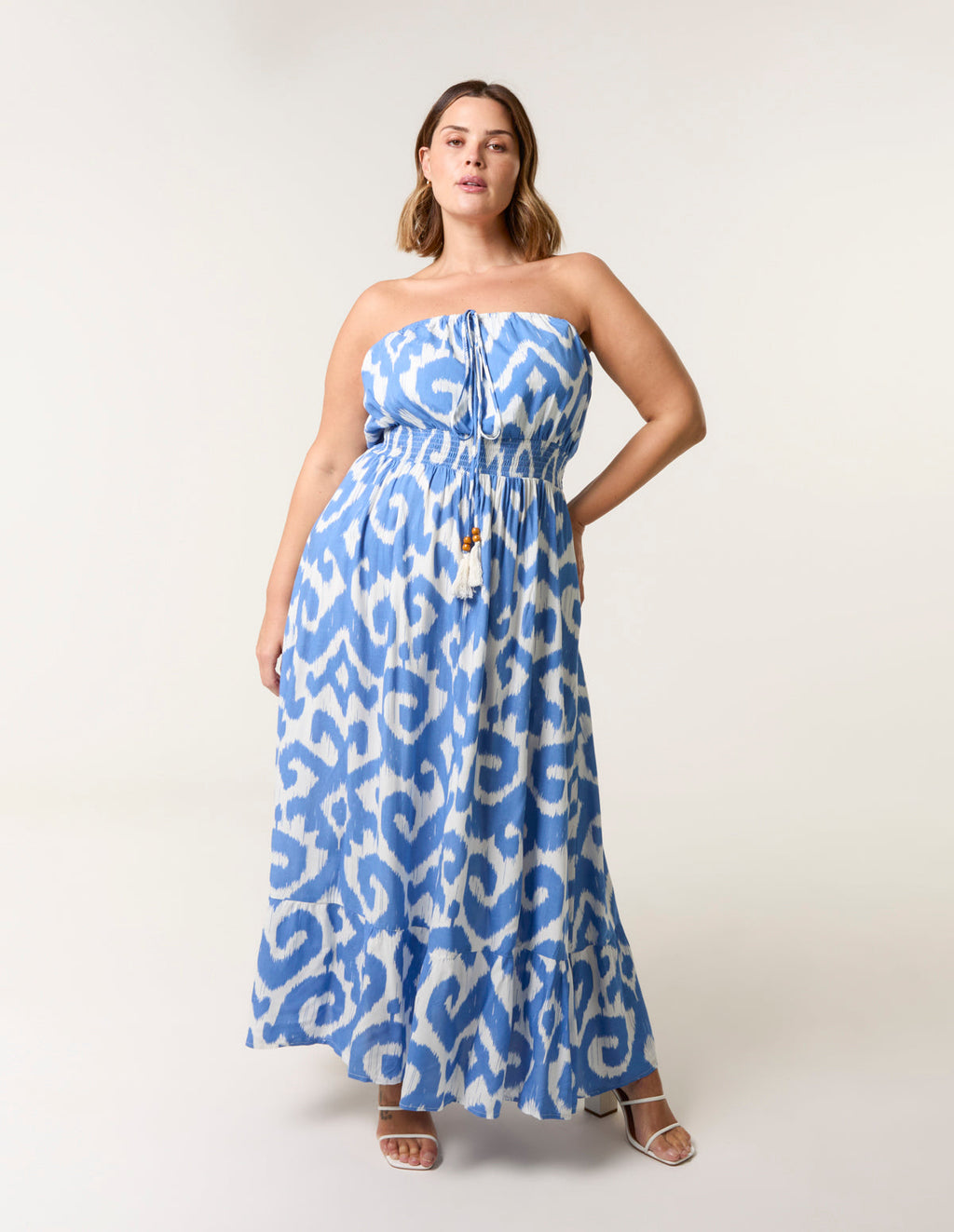 Curve Bandeau Shirred Waist Dress