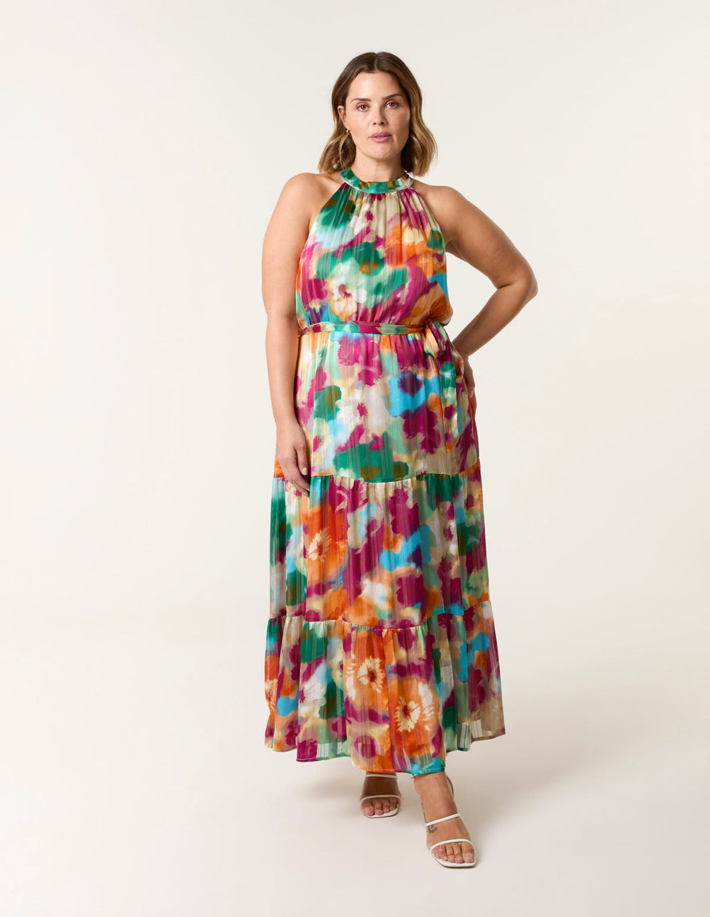 Curve Halterneck Midi Dress