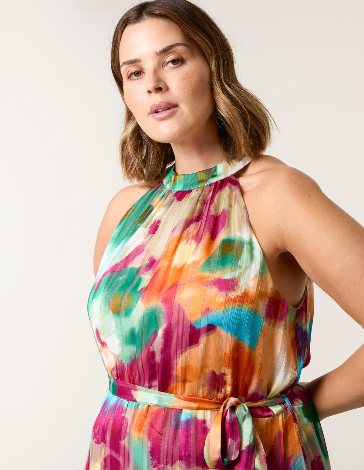 Curve Halterneck Midi Dress