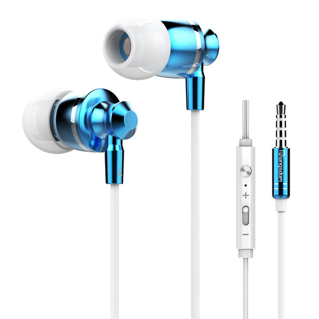 Metallic Earbuds with Mic