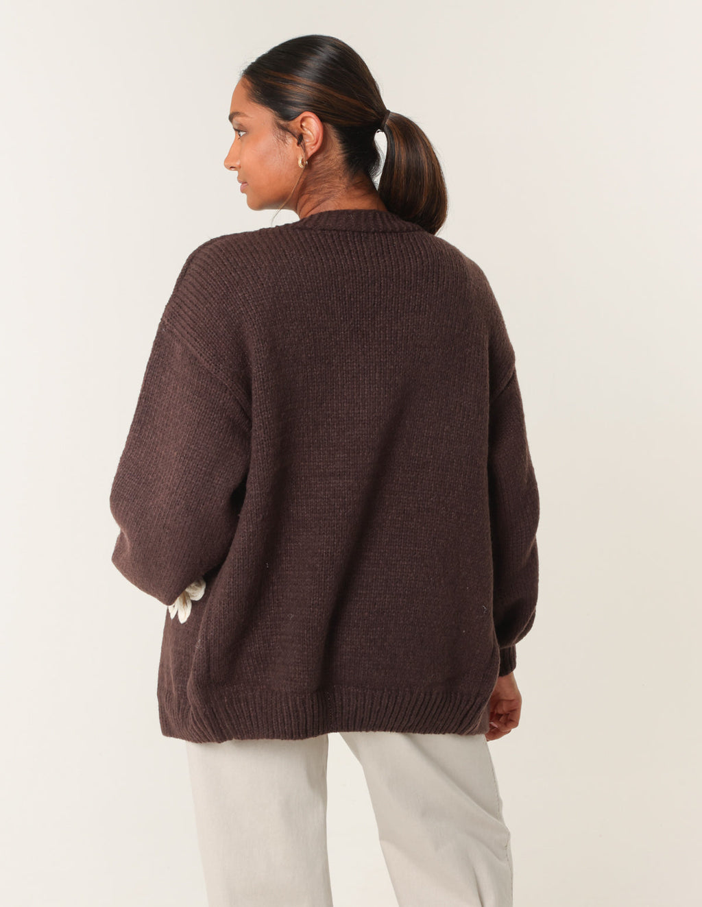 Daisy Large Flower Cardigan