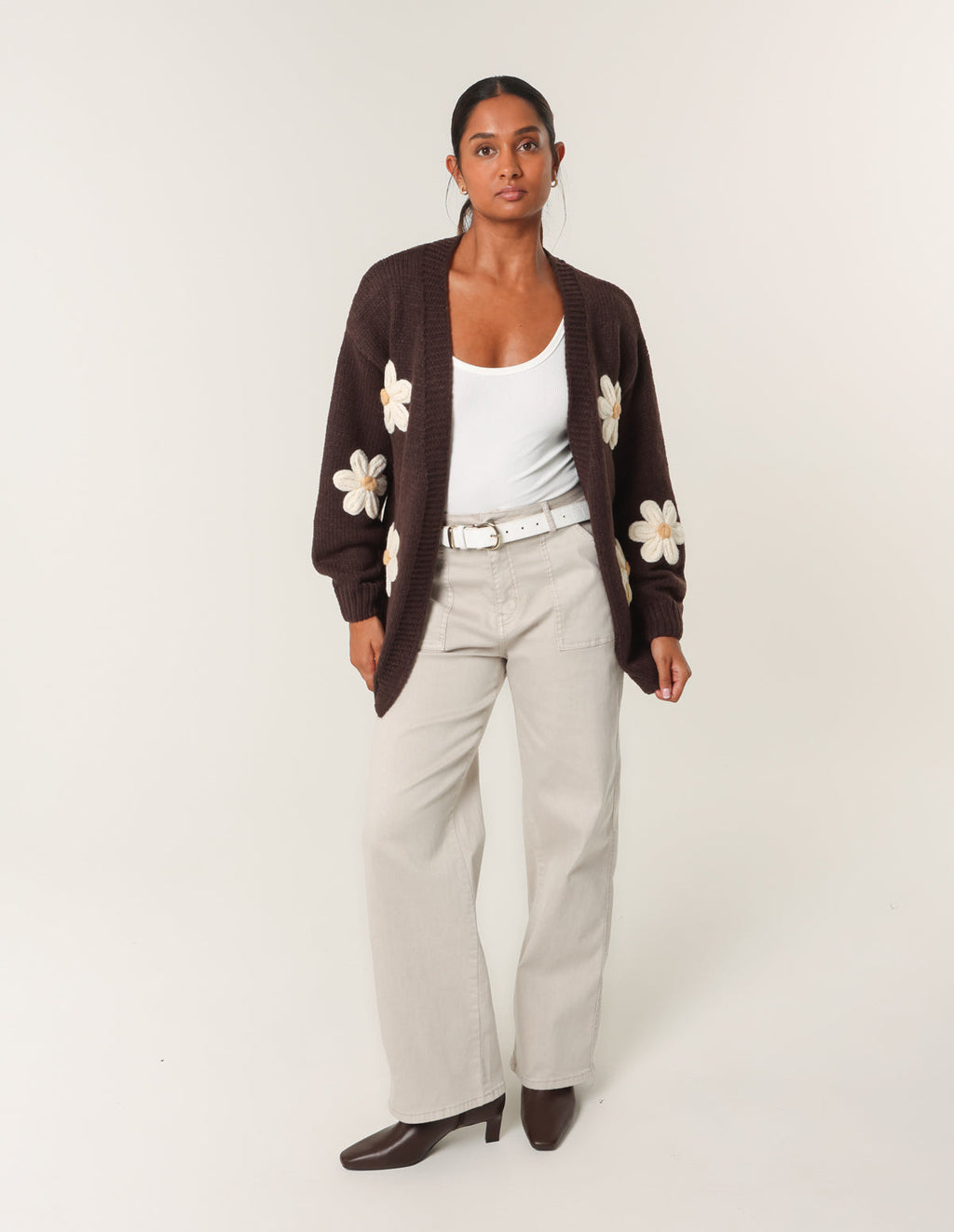 Daisy Large Flower Cardigan