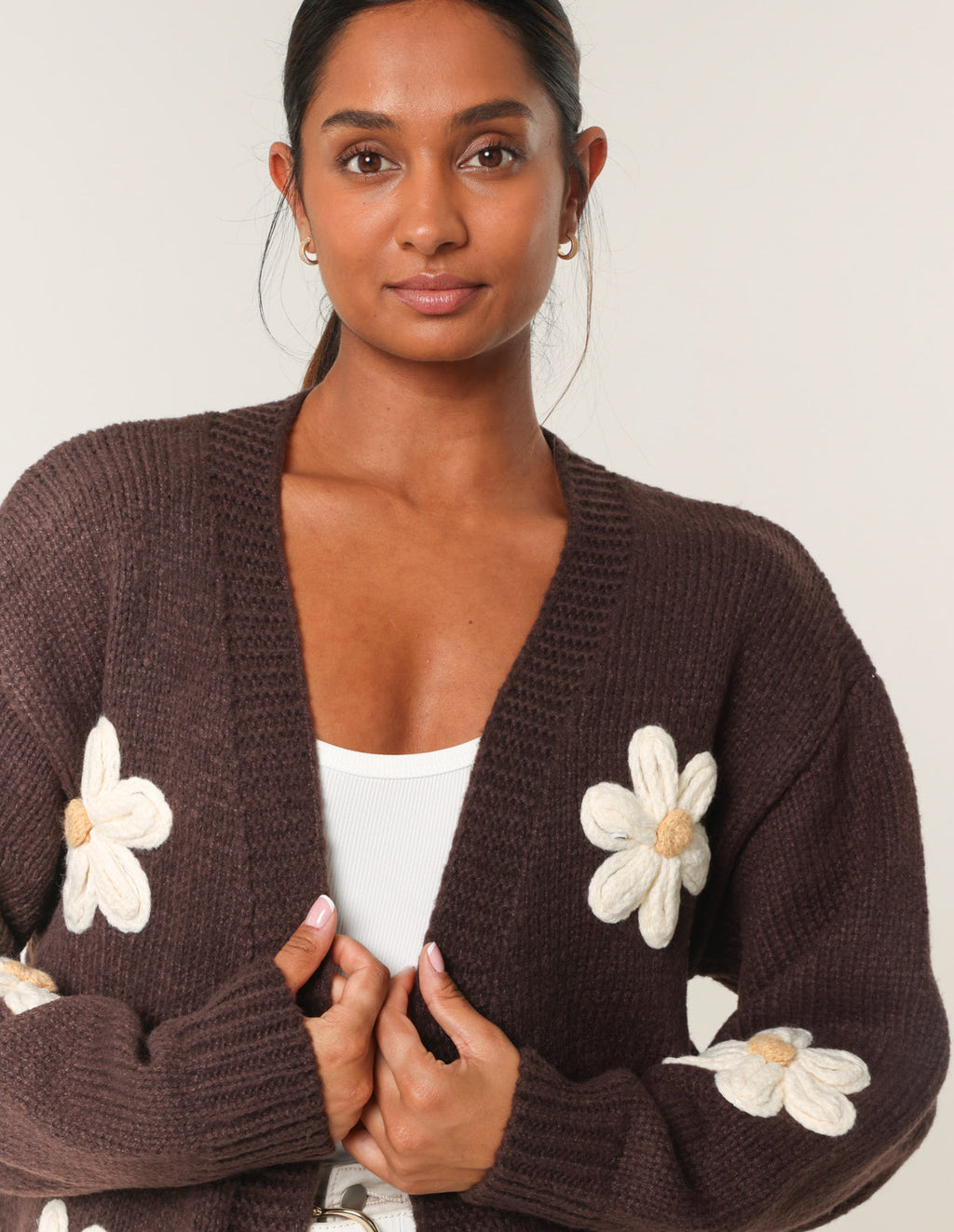 Daisy Large Flower Cardigan