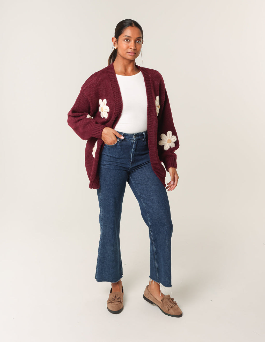 Daisy Large Flower Cardigan