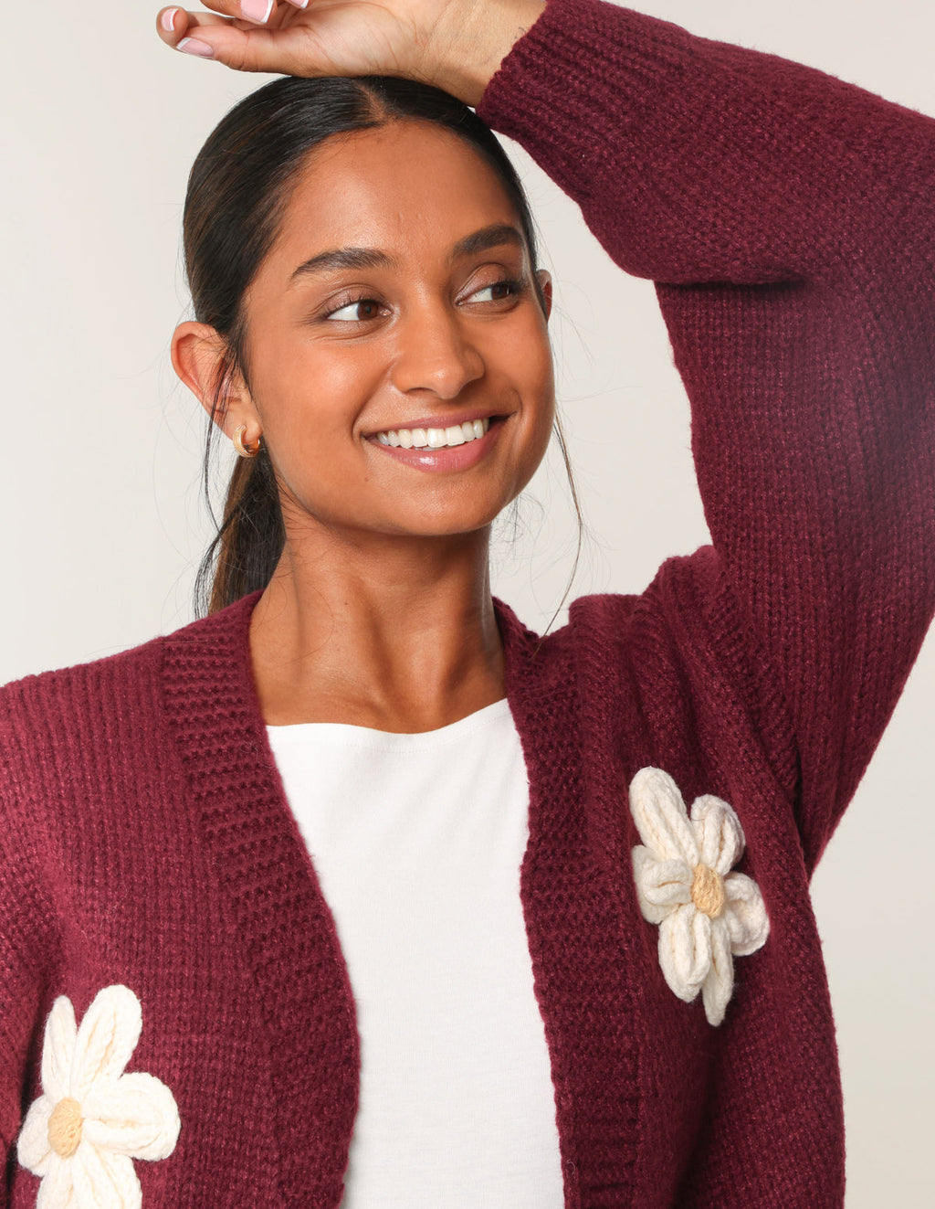 Daisy Large Flower Cardigan